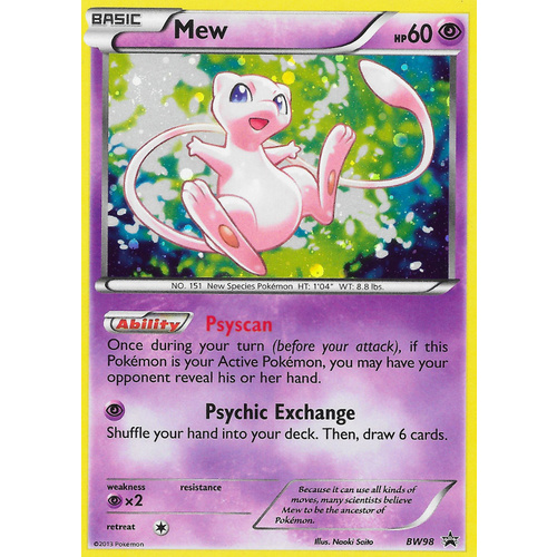 Mew BW98 BW Black Star Promo Pokemon Card NEAR MINT TCG