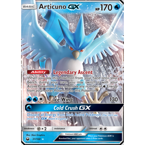 Articuno GX 31/168 SM Celestial Storm Holo Ultra Rare Pokemon Card NEAR MINT TCG