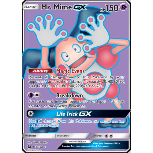 Mr. Mime GX 156/168 SM Celestial Storm Holo Full Art Ultra Rare Pokemon Card NEAR MINT TCG