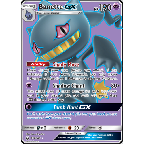 Banette GX 157/168 SM Celestial Storm Holo Full Art Ultra Rare Pokemon Card NEAR MINT TCG