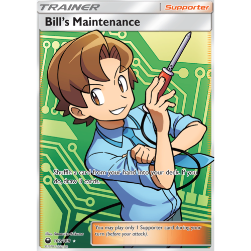 Bill's Maintenance 162/168 SM Celestial Storm Holo Full Art Ultra Rare Pokemon Card NEAR MINT TCG