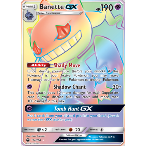 Banette GX 174/168 SM Celestial Storm Holo Full Art Hyper Rare Pokemon Card NEAR MINT TCG