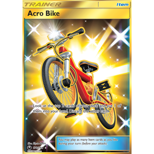Acro Bike 178/168 SM Celestial Storm Holo Full Art Secret Rare Pokemon Card NEAR MINT TCG