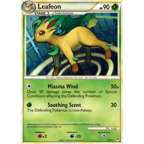 Leafeon 13/95 Call of Legends Holo Rare Pokemon Card NEAR MINT TCG