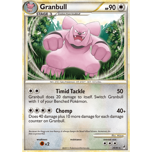 Granbull 26/95 Call of Legends Rare Pokemon Card NEAR MINT TCG