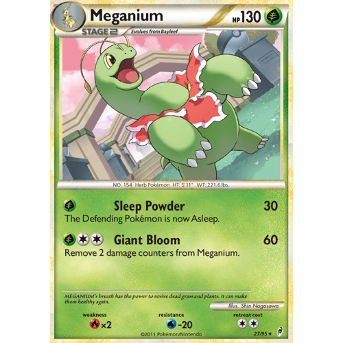 Meganium 27/95 Call of Legends Rare Pokemon Card NEAR MINT TCG