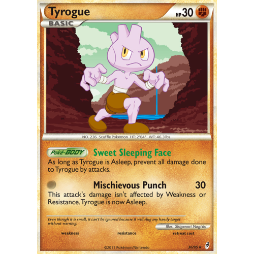 Tyrogue 36/95 Call of Legends Rare Pokemon Card NEAR MINT TCG