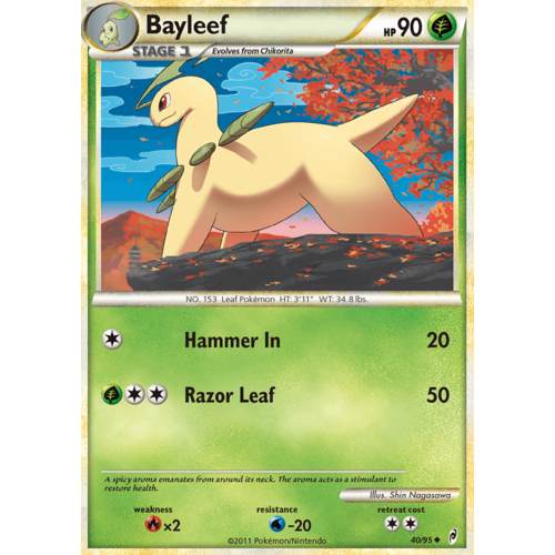 Bayleef 40/95 Call of Legends Uncommon Pokemon Card NEAR MINT TCG