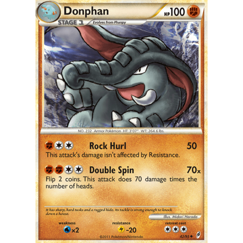Donphan 42/95 Call of Legends Uncommon Pokemon Card NEAR MINT TCG