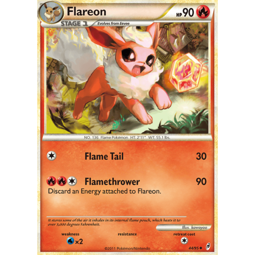 Flareon 44/95 Call of Legends Uncommon Pokemon Card NEAR MINT TCG