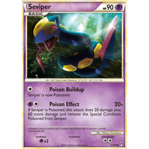 Seviper 51/95 Call of Legends Uncommon Pokemon Card NEAR MINT TCG