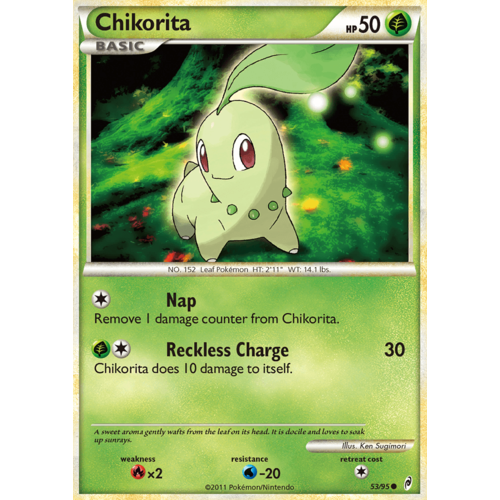 Chikorita 53/95 Call of Legends Common Pokemon Card NEAR MINT TCG