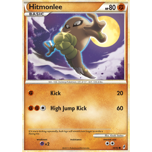 Hitmonlee 58/95 Call of Legends Common Pokemon Card NEAR MINT TCG