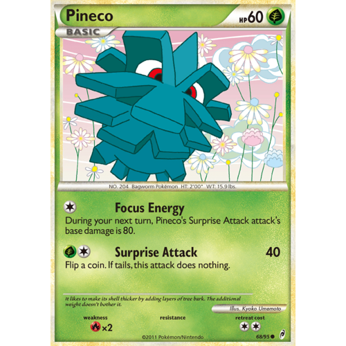 Pineco 68/95 Call of Legends Common Pokemon Card NEAR MINT TCG