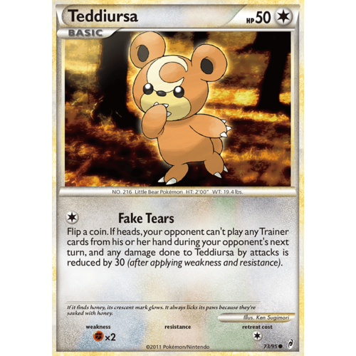 Teddiursa 73/95 Call of Legends Common Pokemon Card NEAR MINT TCG