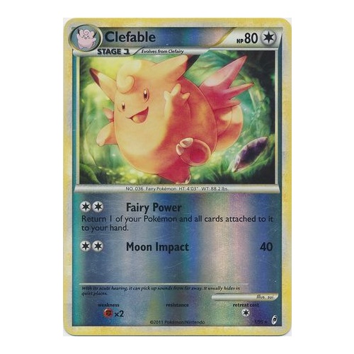 Clefable 1/95 Call of Legends Reverse Holo Rare Pokemon Card NEAR MINT TCG