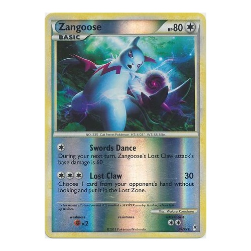 Zangoose 39/95 Call of Legends Reverse Holo Rare Pokemon Card NEAR MINT TCG