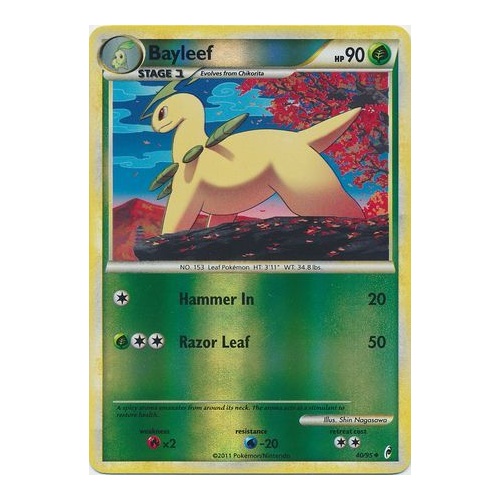 Bayleef 40/95 Call of Legends Reverse Holo Uncommon Pokemon Card NEAR MINT TCG