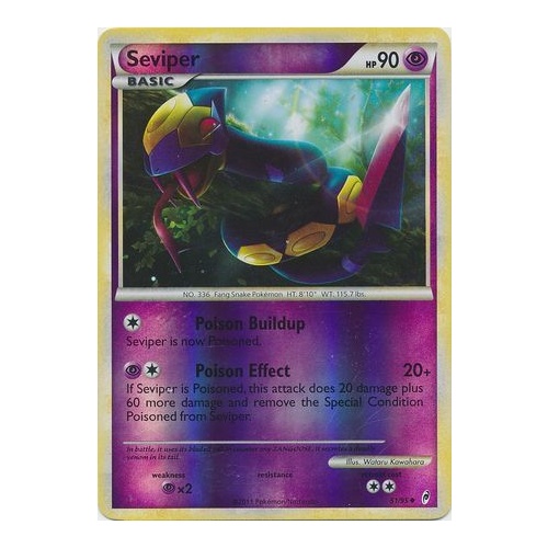 Seviper 51/95 Call of Legends Reverse Holo Uncommon Pokemon Card NEAR MINT TCG