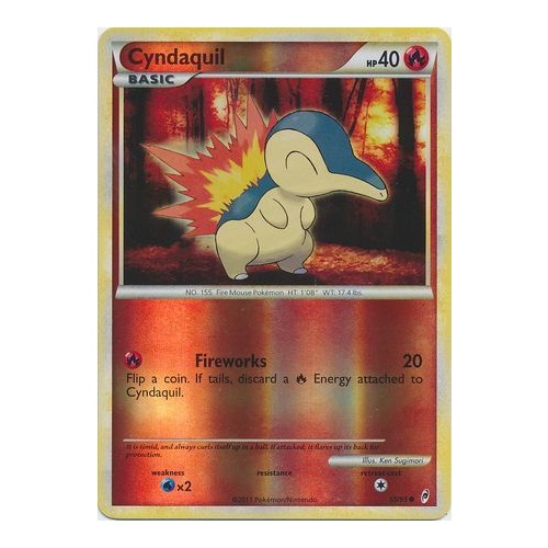 Cyndaquil 55/95 Call of Legends Reverse Holo Common Pokemon Card NEAR MINT TCG