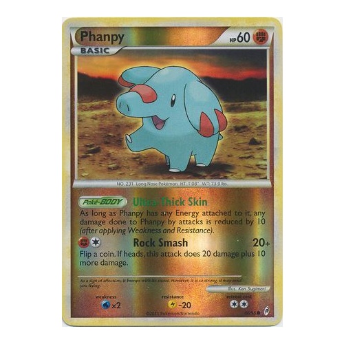 Phanpy 66/95 Call of Legends Reverse Holo Common Pokemon Card NEAR MINT TCG
