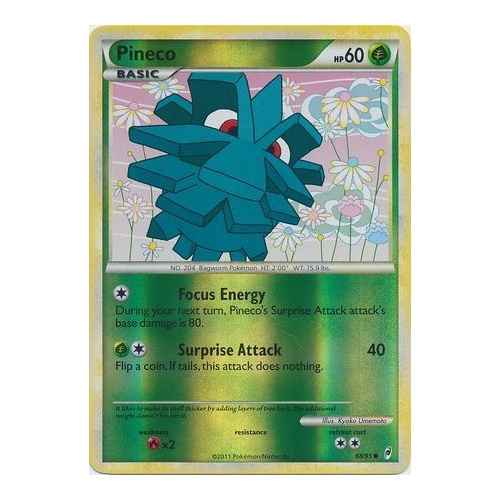 Pineco 68/95 Call of Legends Reverse Holo Common Pokemon Card NEAR MINT TCG