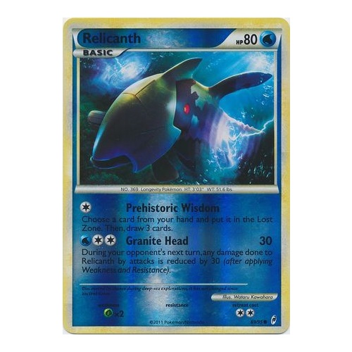 Relicanth 69/95 Call of Legends Reverse Holo Common Pokemon Card NEAR MINT TCG