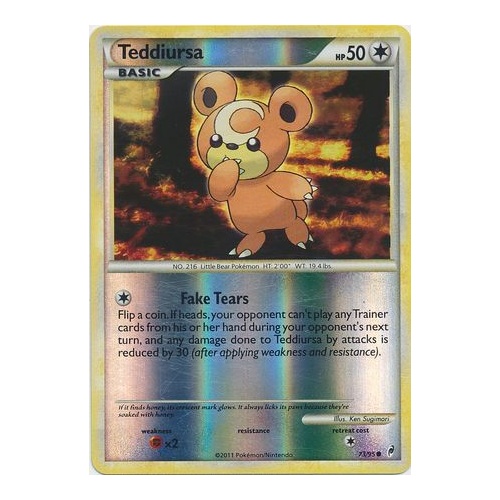 Teddiursa 73/95 Call of Legends Reverse Holo Common Pokemon Card NEAR MINT TCG