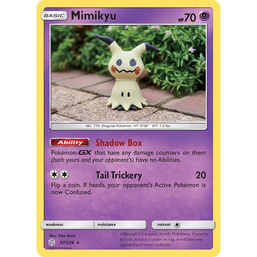 Mimikyu 97/236 SM Cosmic Eclipse Rare Pokemon Card NEAR ...