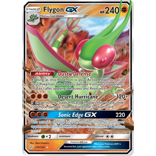 Flygon GX 110/236 SM Cosmic Eclipse Holo Ultra Rare Pokemon Card NEAR MINT TCG