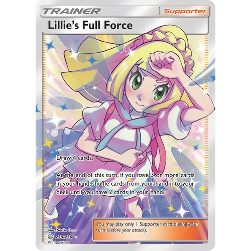 Lillie’s Full Force 230/236 SM Cosmic Eclipse Holo Ultra Rare Full Art Pokemon Card NEAR MINT TCG