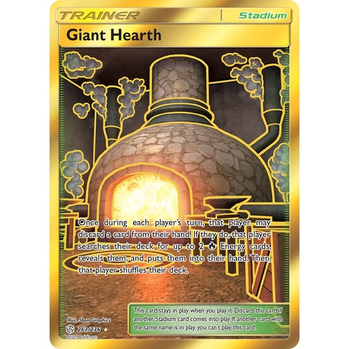 Giant Hearth 263/236 SM Cosmic Eclipse Holo Secret Rare Full Art Pokemon Card NEAR MINT TCG