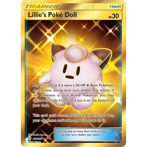 Lillie's Poke Doll 267/236 SM Cosmic Eclipse Holo Secret Rare Full Art Pokemon Card NEAR MINT TCG