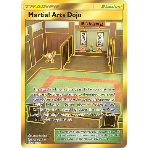 Martial Arts Dojo 268/236 SM Cosmic Eclipse Holo Secret Rare Full Art Pokemon Card NEAR MINT TCG