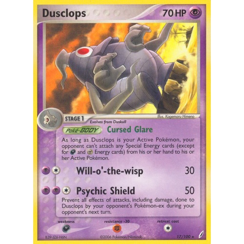 Dusclops 17/100 EX Crystal Guardians Rare Pokemon Card NEAR MINT TCG