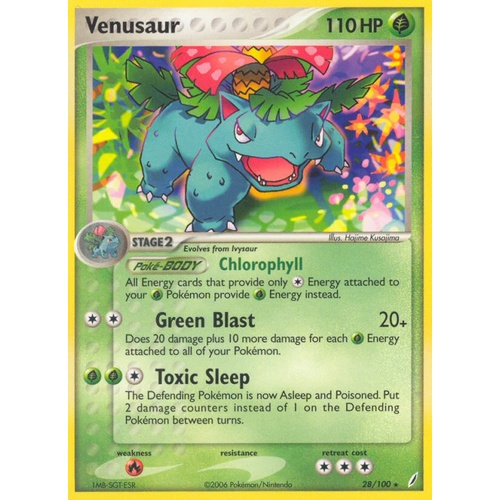 Venusaur 28/100 EX Crystal Guardians Rare Pokemon Card NEAR MINT TCG