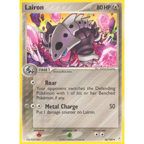 Lairon 36/100 EX Crystal Guardians Uncommon Pokemon Card NEAR MINT TCG