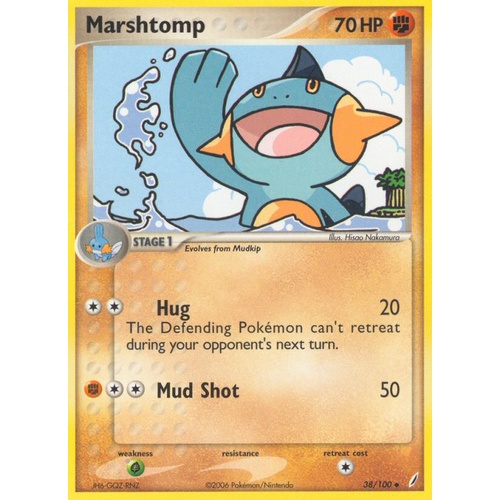 Marshtomp 38/100 EX Crystal Guardians Uncommon Pokemon Card NEAR MINT TCG