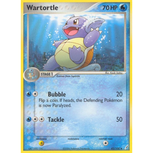 Wartortle 42/100 EX Crystal Guardians Uncommon Pokemon Card NEAR MINT TCG