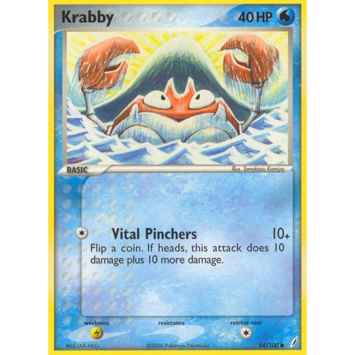 Krabby 54/100 EX Crystal Guardians Common Pokemon Card NEAR MINT TCG