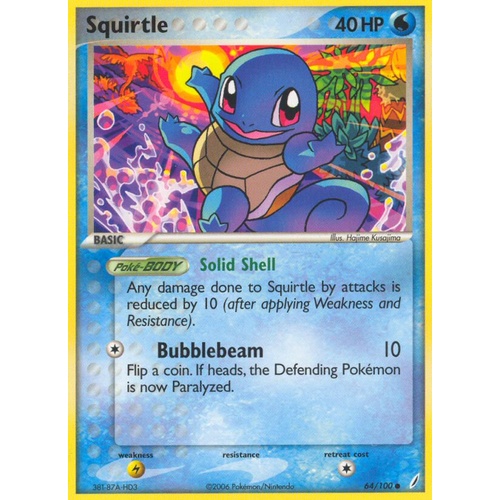 Squirtle 64/100 EX Crystal Guardians Common Pokemon Card NEAR MINT TCG