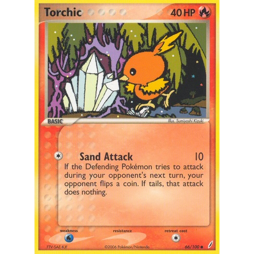 Torchic 66/100 EX Crystal Guardians Common Pokemon Card NEAR MINT TCG