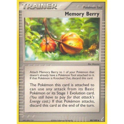 Memory Berry 80/100 EX Crystal Guardians Uncommon Trainer Pokemon Card NEAR MINT TCG