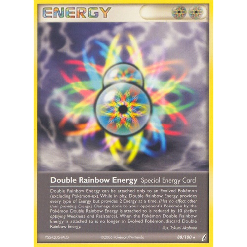 Double Rainbow Energy 88/100 EX Crystal Guardians Rare Pokemon Card NEAR MINT TCG