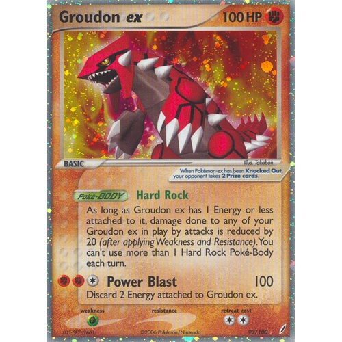 MODERATELY PLAYED Groudon ex 93/100 EX Crystal Guardians Holo Ultra Rare Pokemon Card NEAR MINT TCG
