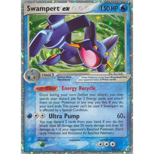 LIGHTLY PLAYED Swampert ex 98/100 EX Crystal Guardians Holo Ultra Rare Pokemon Card TCG