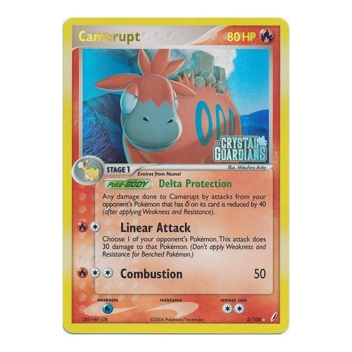 Camerupt 3/100 EX Crystal Guardians Reverse Holo Rare Pokemon Card NEAR MINT TCG