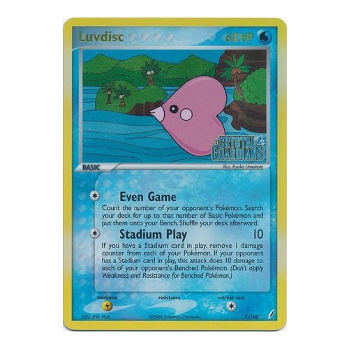Luvdisc 7/100 EX Crystal Guardians Reverse Holo Rare Pokemon Card NEAR MINT TCG
