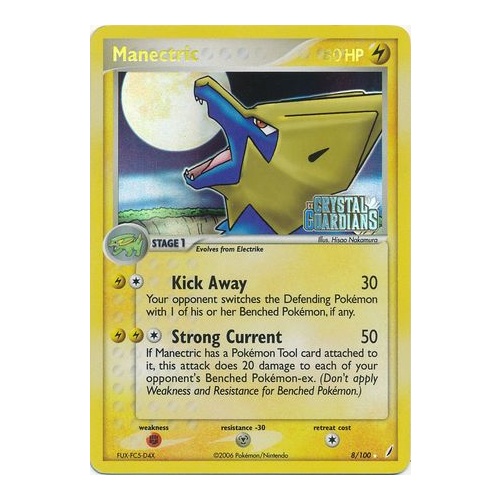 Manectric 8/100 EX Crystal Guardians Reverse Holo Rare Pokemon Card NEAR MINT TCG