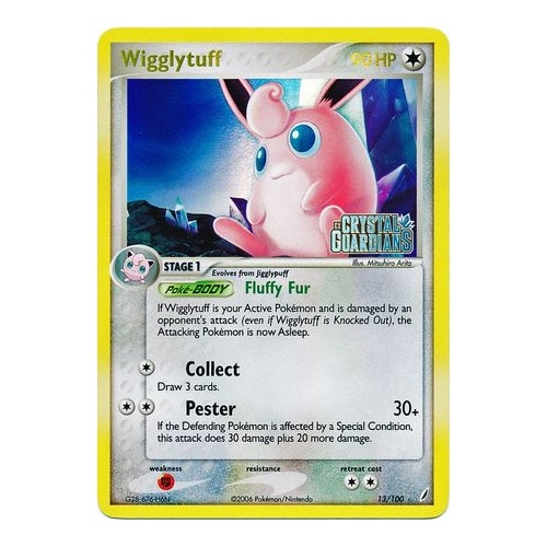 Wigglytuff 13/100 EX Crystal Guardians Reverse Holo Rare Pokemon Card NEAR MINT TCG
